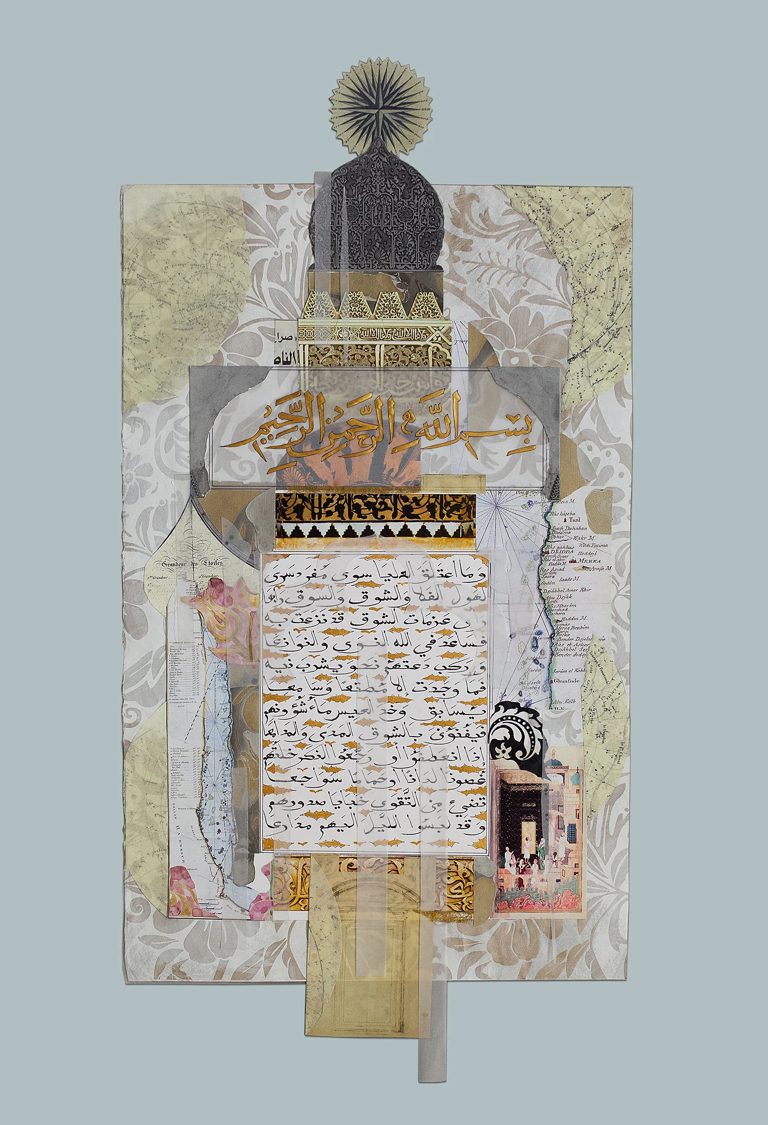 Pilgrimage I Private Collection HRH The Prince of Wales Paper, stucco, Indian ink and gold paint on paper 100 x 55 cm 2013