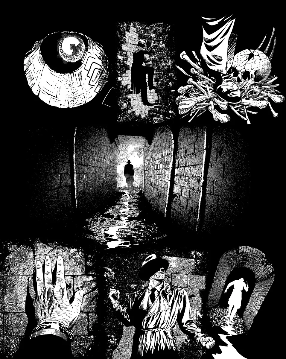 An inked page from Casefile: Arkham volume 1.