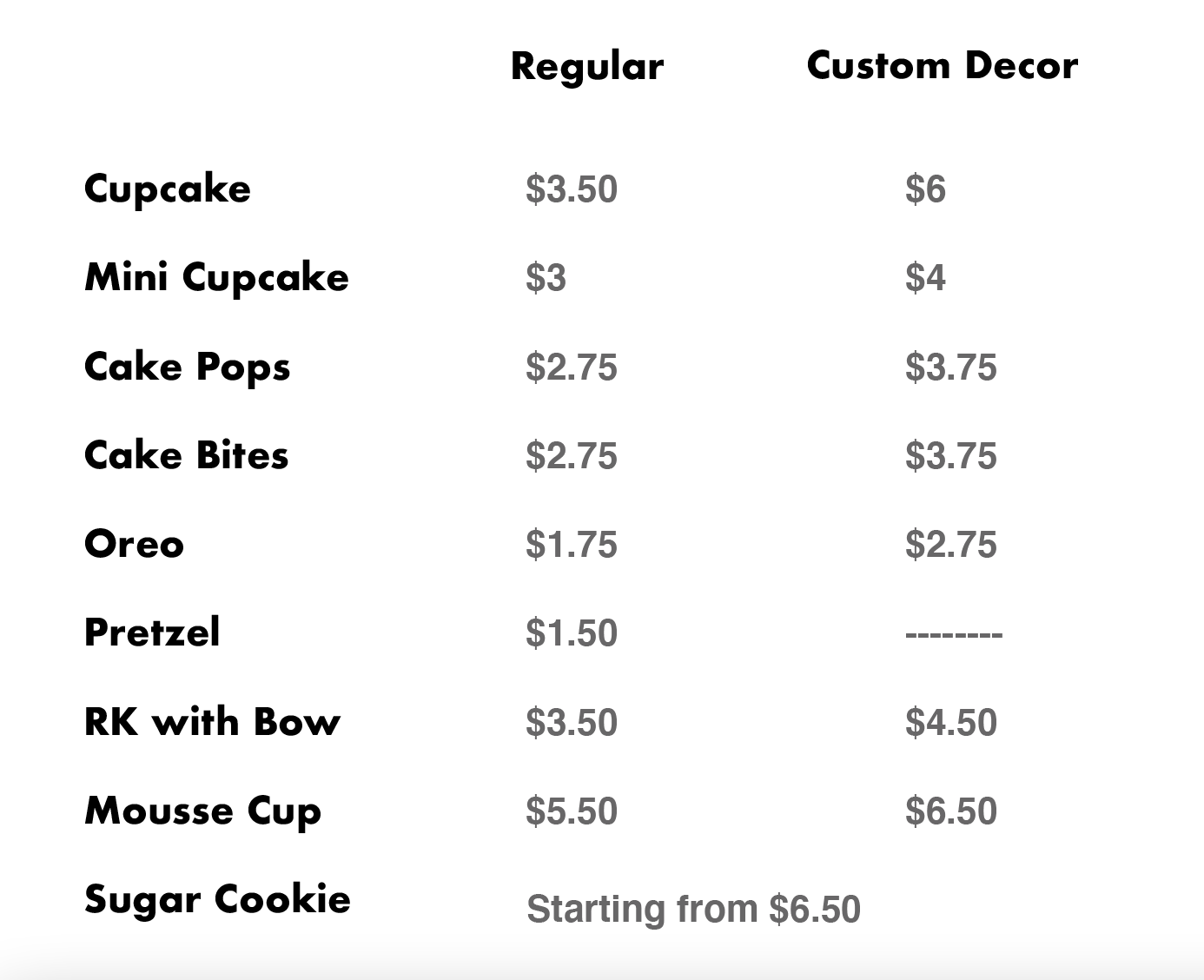 Dessert Table Items — Keremo Cakes