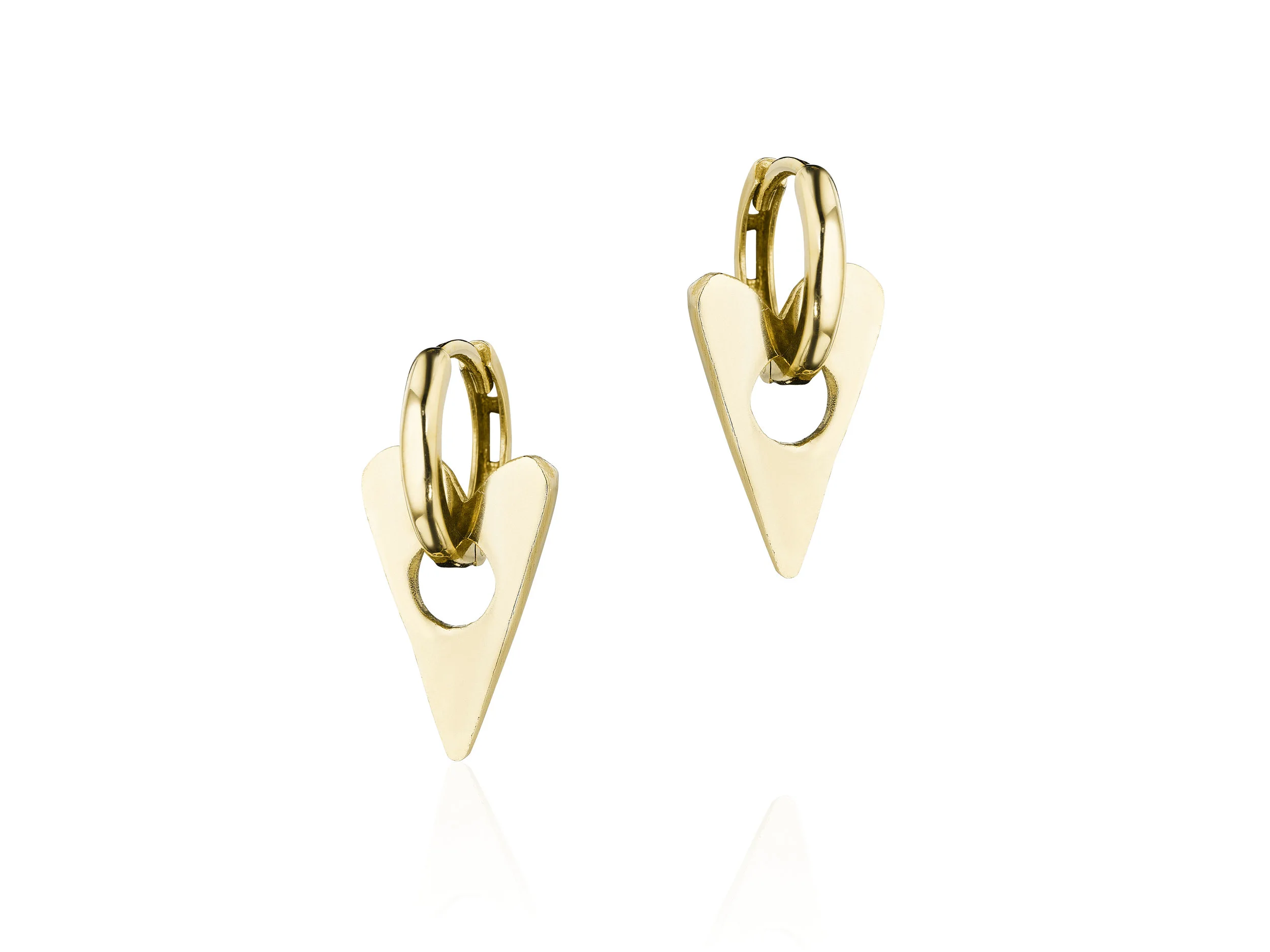 Gold Fierce Heart Mini Hoops