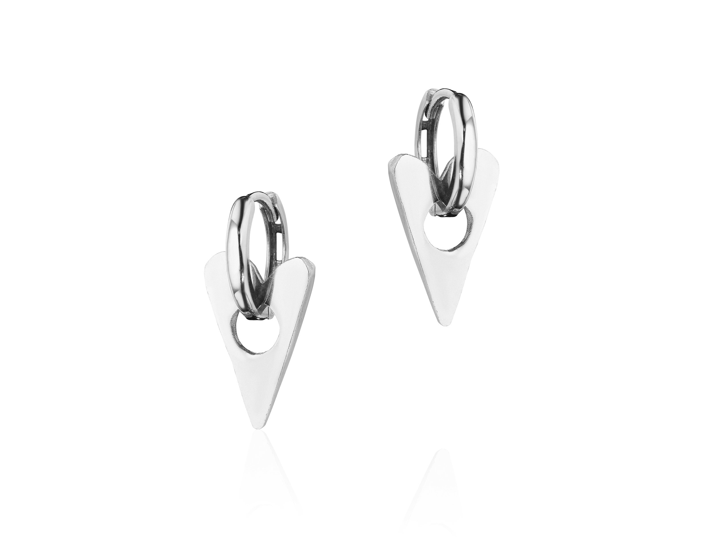 Silver Fierce Heart Mini Hoops