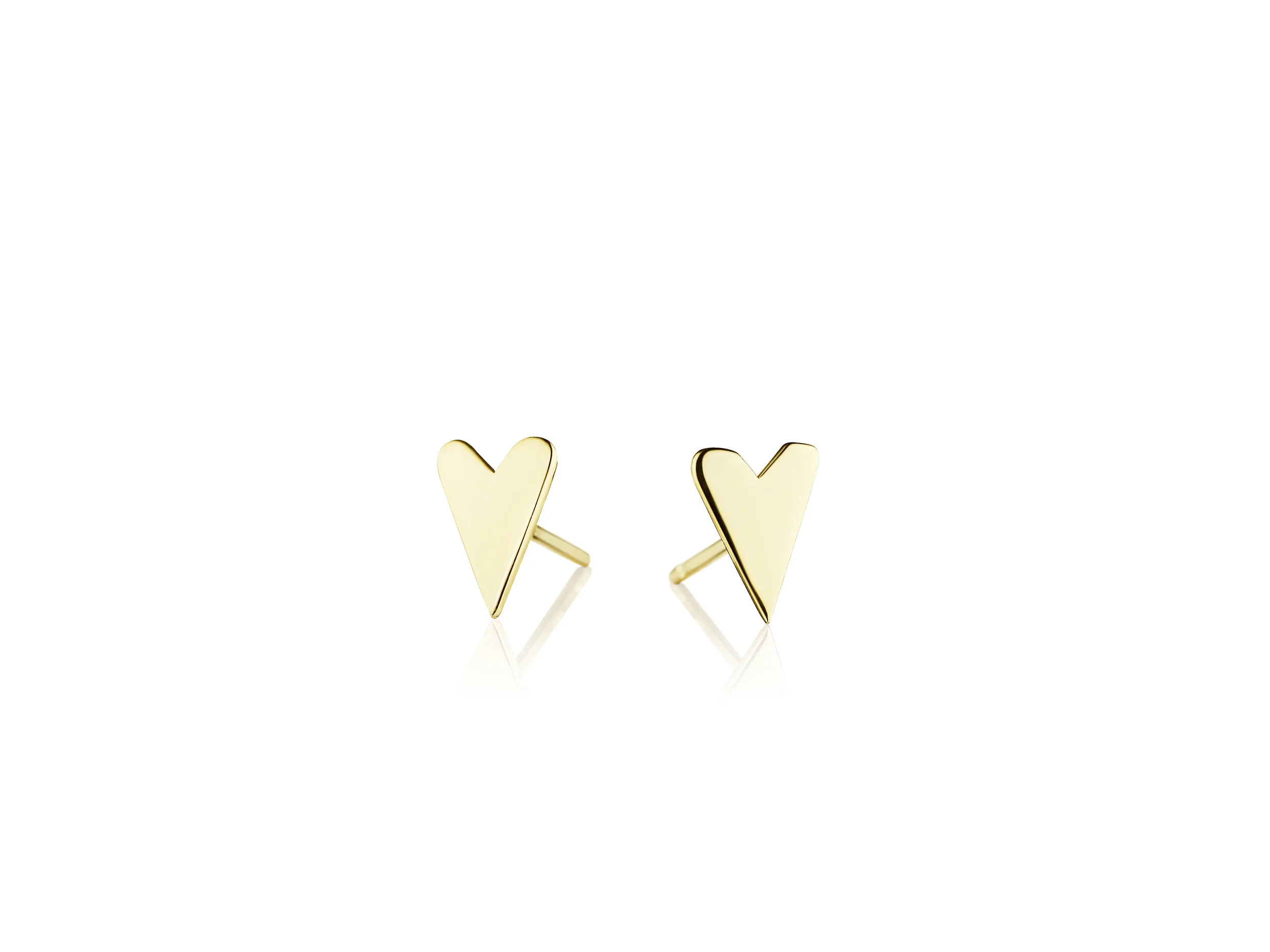 Gold Fierce Heart Stud Earrings