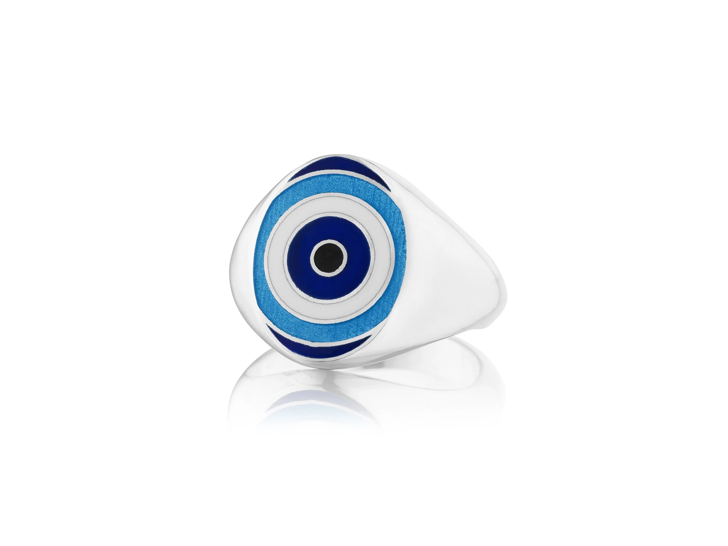 Evil Eye Signet Ring in Sea