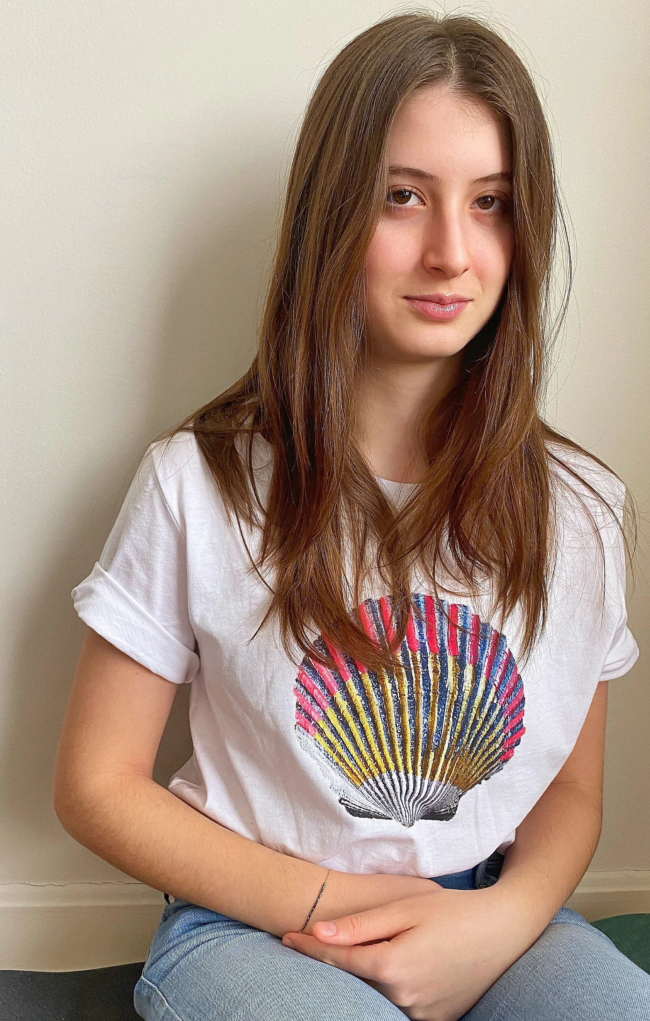 White and Red Shell T-Shirt