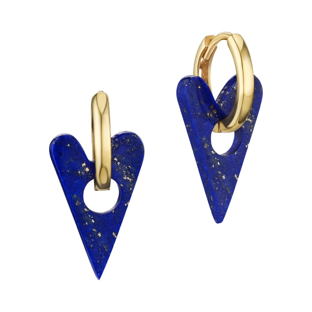 Lapis Fierce Heart Mini Hoops