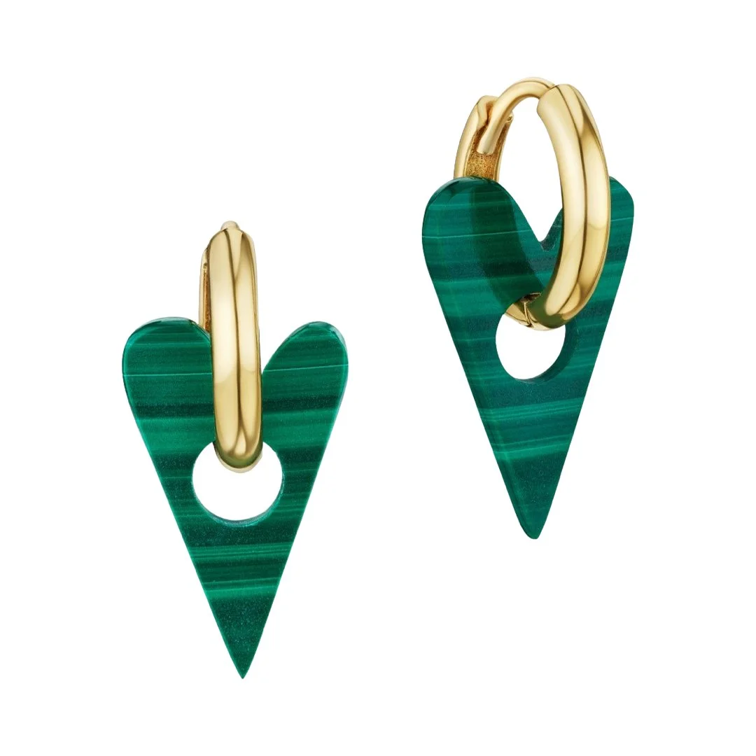 Malachite Fierce Heart Mini Hoop