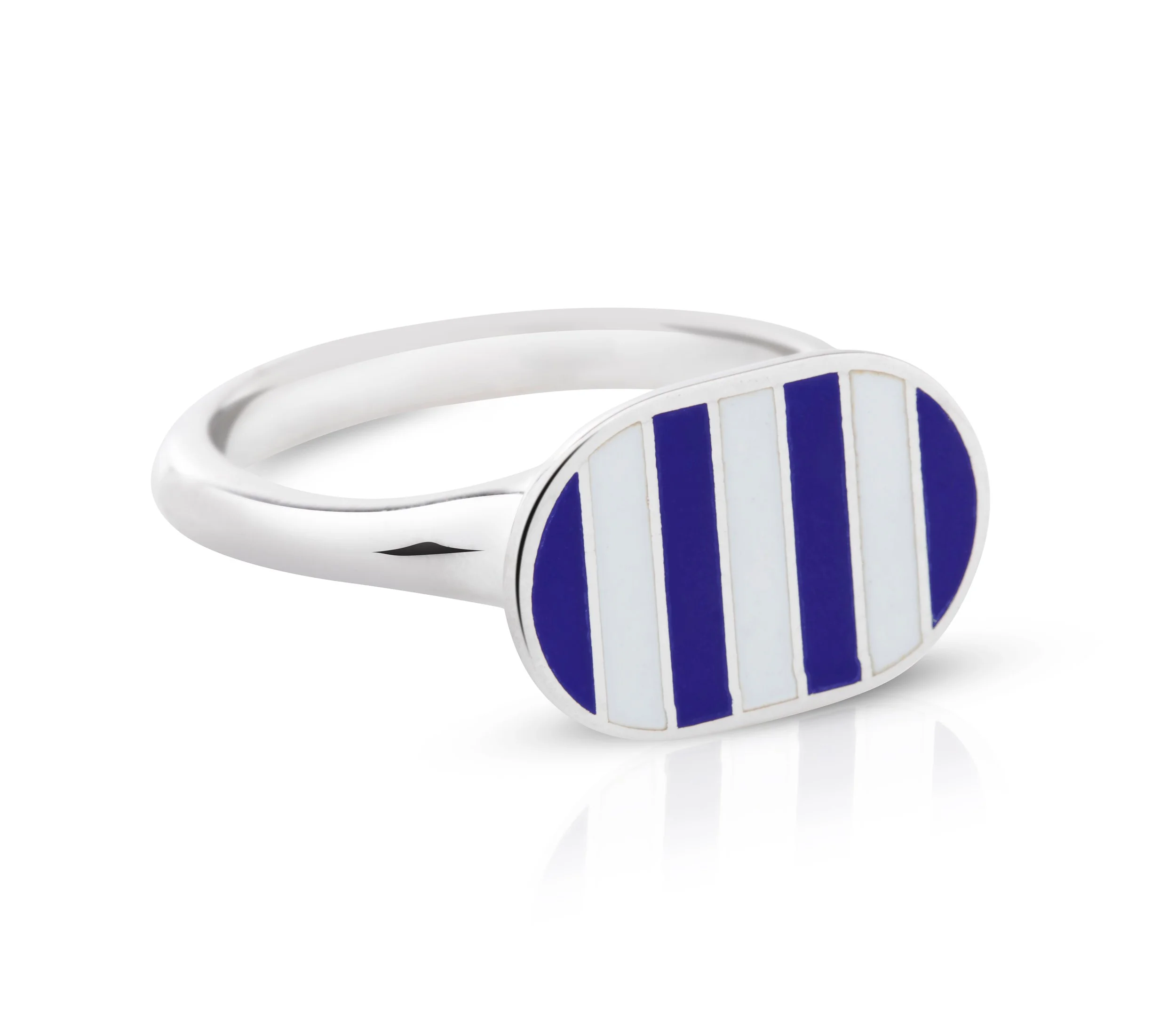 Oval Signet with Striped Top