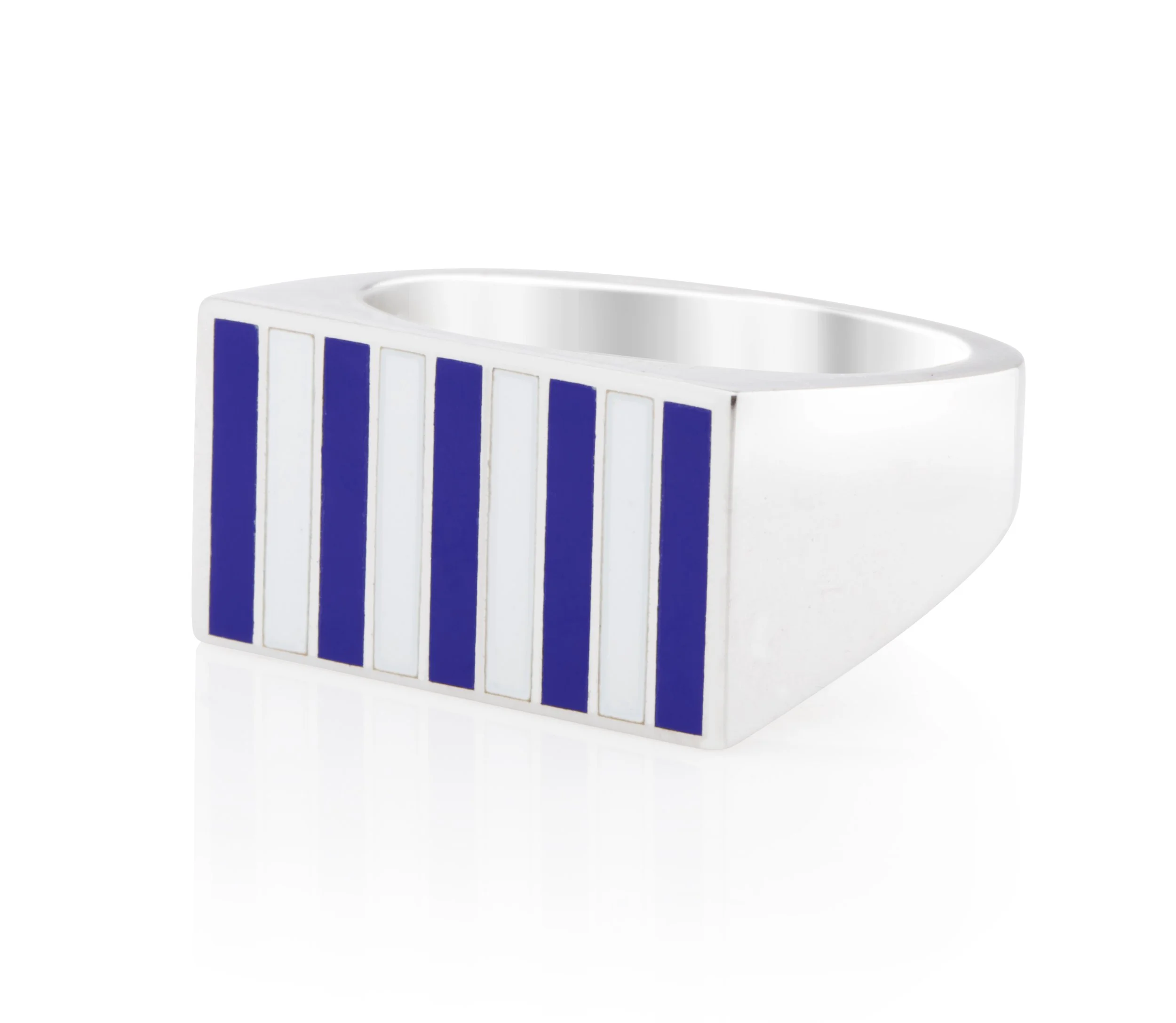 Striped Signet Block Ring