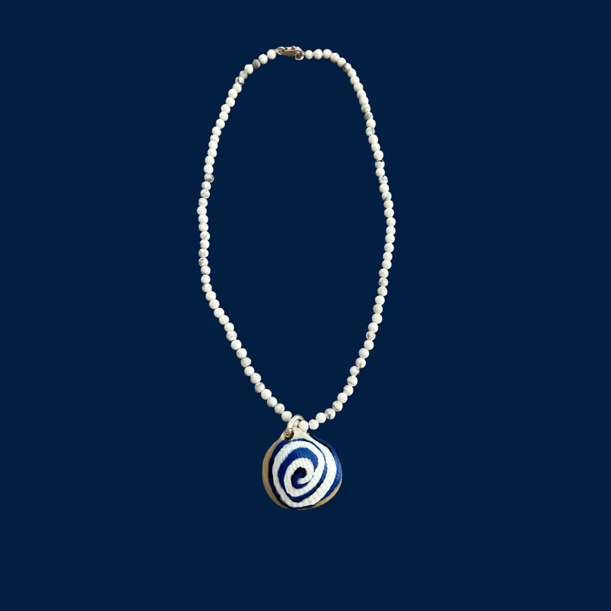 Cobalt Swirl Beaded Necklace