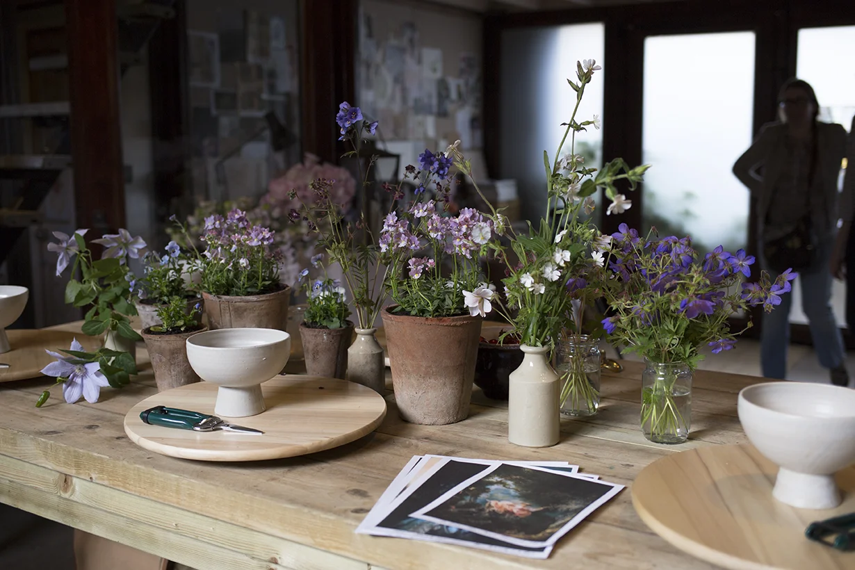 Pots & paintings: taking inspiration from Jean-Honoré Fragonard's The Swing for colour and texture.