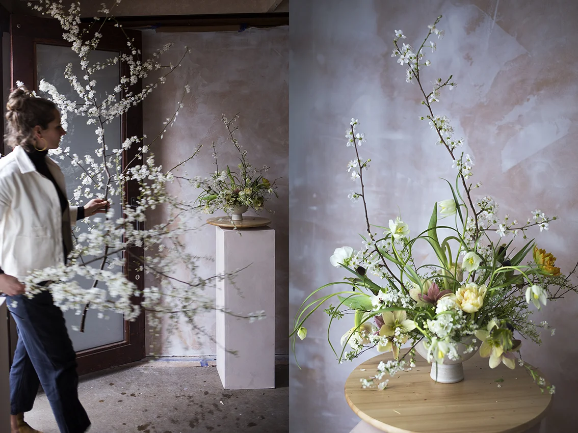 Arranging blossom branches | Aesme Flower Studio London