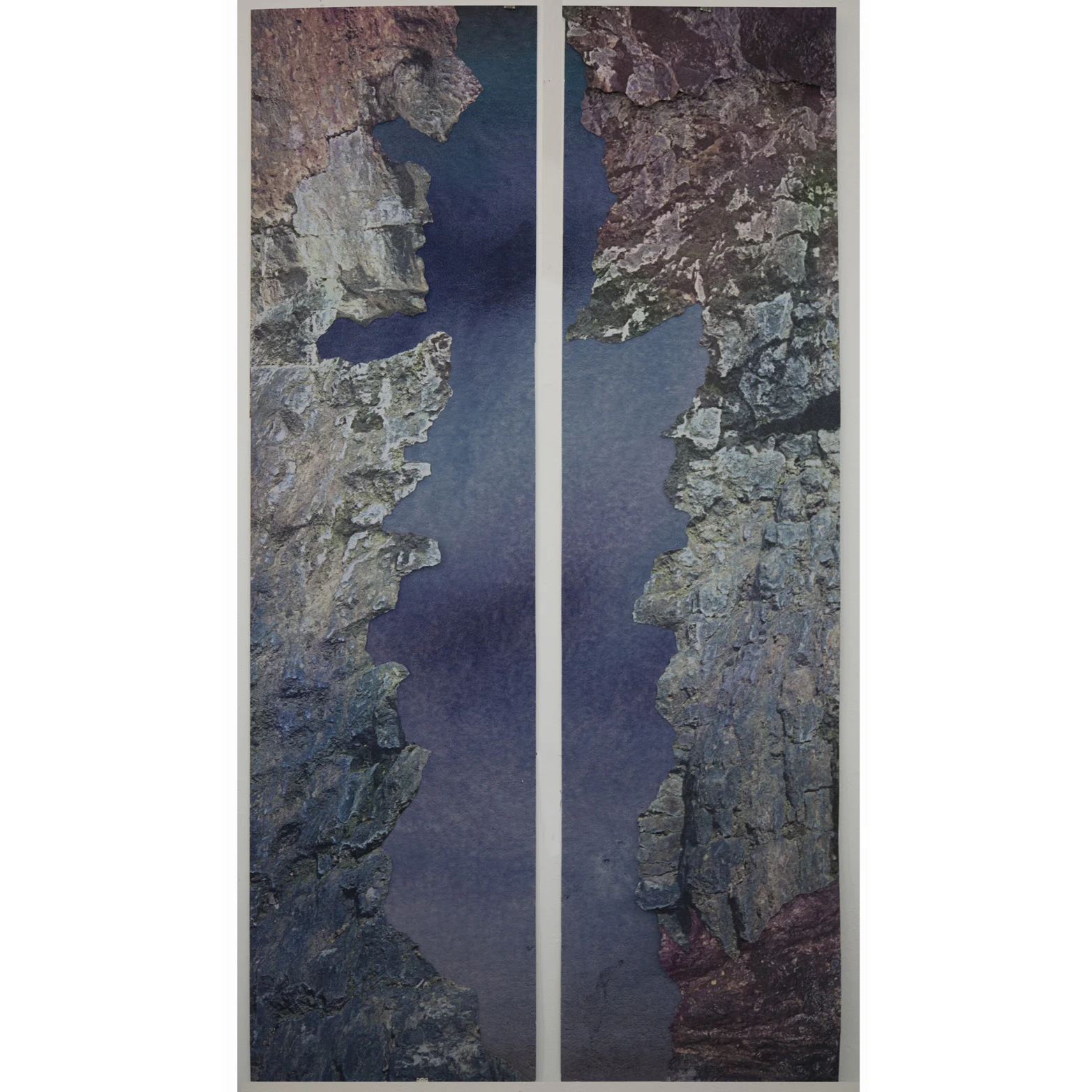 Pass Diptych I, archival pigment prints, collage on panel, 48" x 12" each, 2012. 