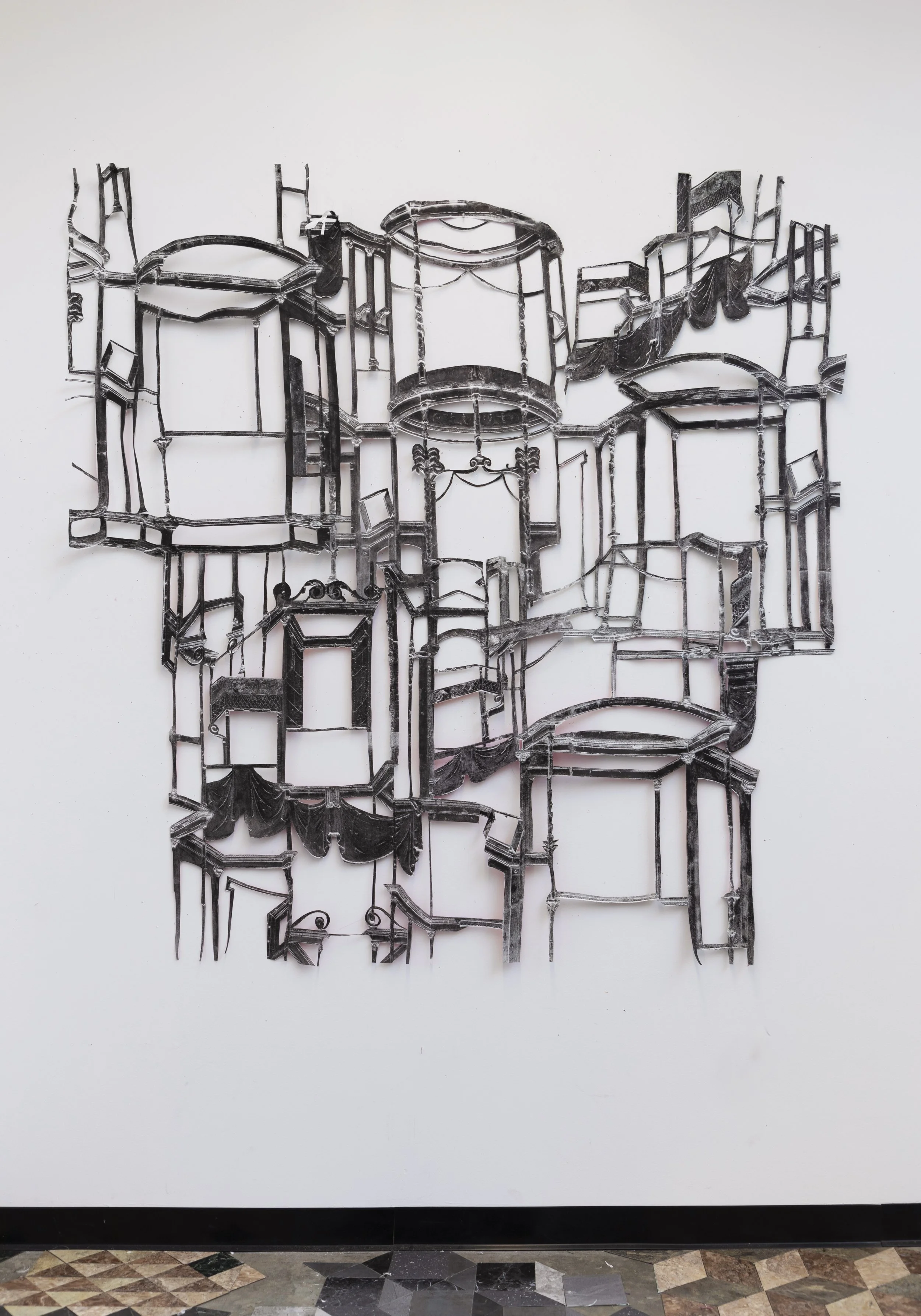 Ambiguous Loss, 2020, inkjet prints., collage. 80" x 80".