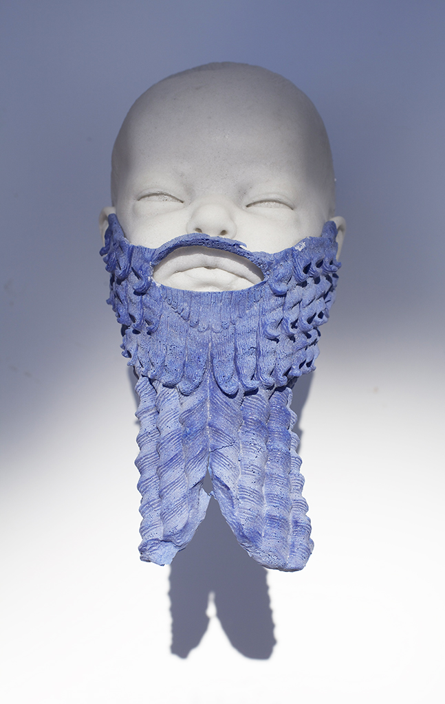 UNTITLED (BABY BEARD), 2015, CAST MARBLE AND LAPIS LAZULI