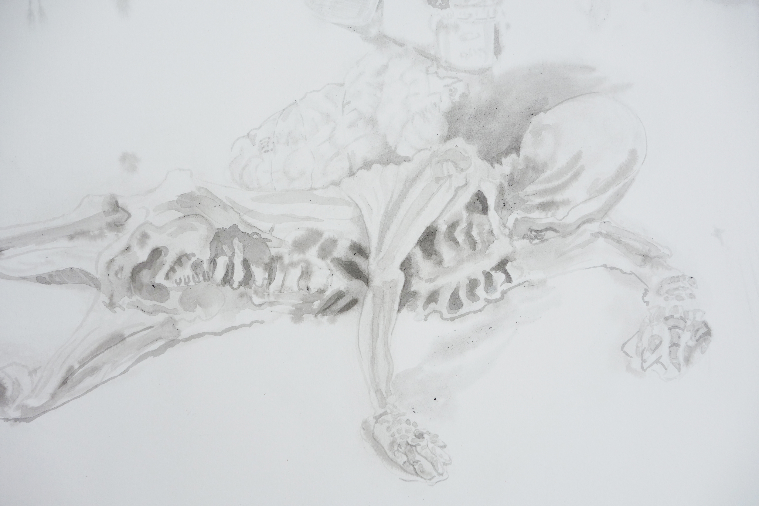 Untitled (Reclining Skeleton) detail