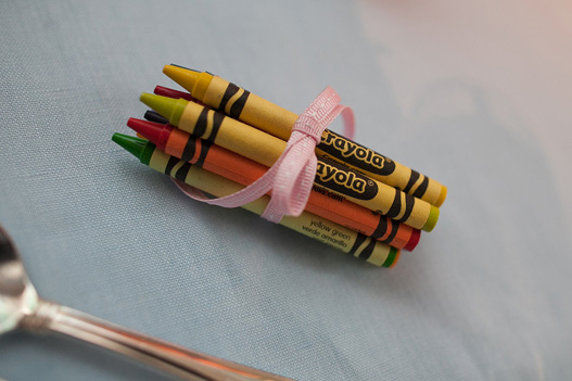 bundle-crayons-kids-table-wrapped-pink-ribbon
