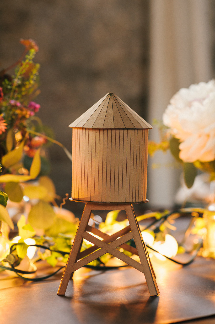 brooklyn-water-tower-cardboard-unique-wedding-inspiration-string-lights-rustic