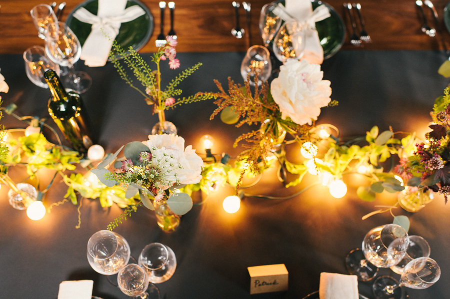unique-brooklyn-theme-wedding-inspiration-string-lights-rustic