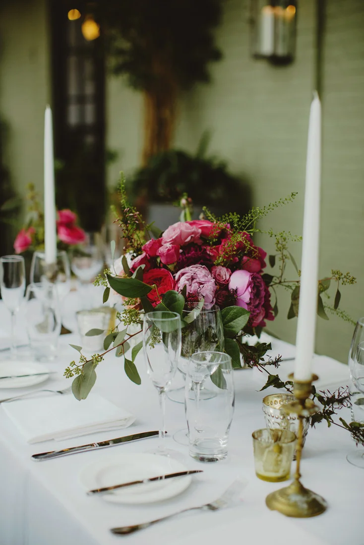 gramercy-park-hotel-wedding-magenta-flowers-sophisticated-taper-candles