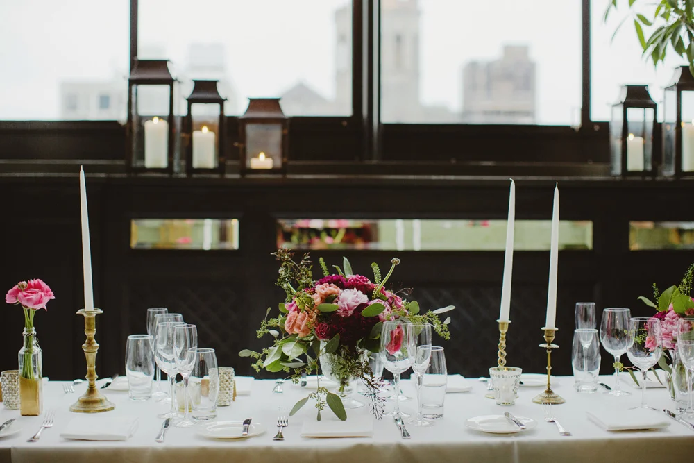 gramercy-park-hotel-wedding-magenta-flowers-sophisticated-taper-candles