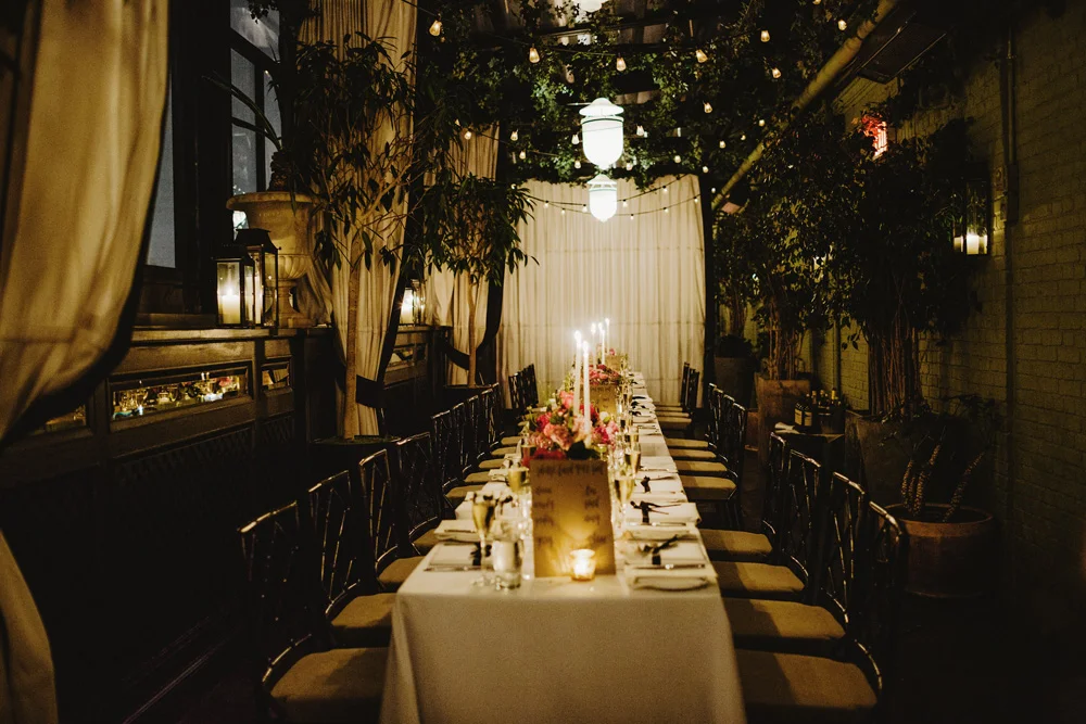 gramercy-park-hotel-wedding-magenta-flowers-sophisticated-taper-candles-glamour