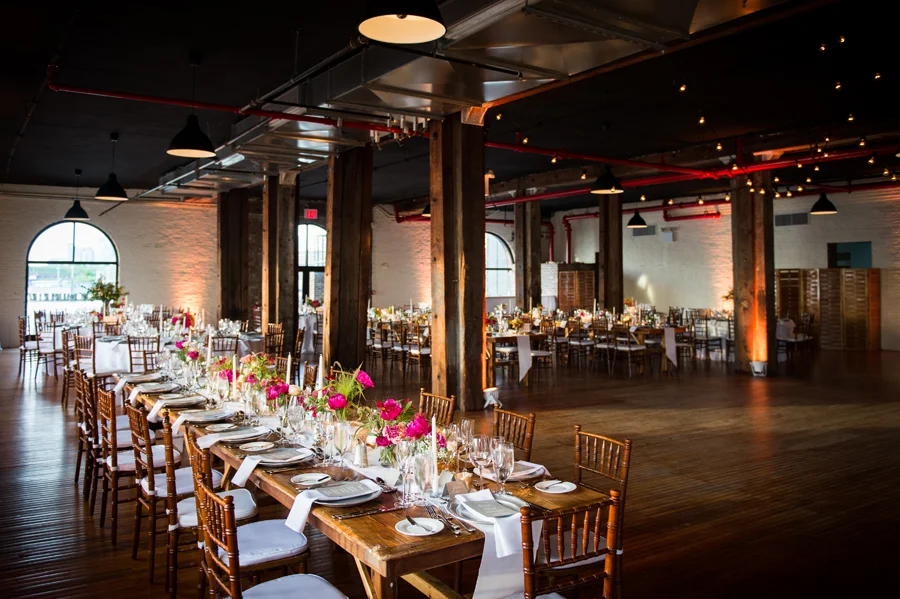 liberty-warehouse-wedding-long-farm-wood-tables