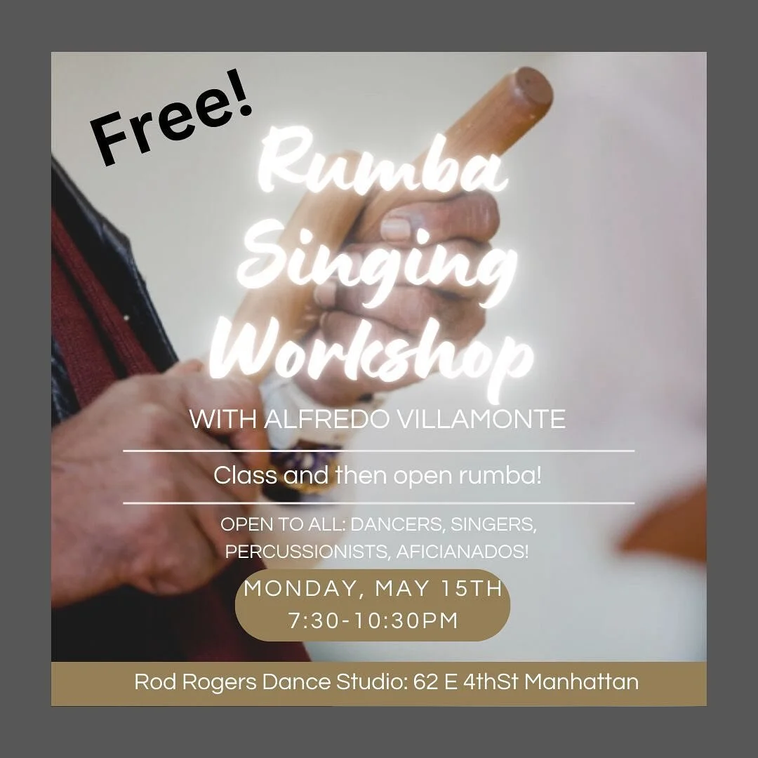 @kikiriki_biquey is hosting this event tonight, as part of a new series. We are bringing in master drummers, singers, and dancers to share their expertise and perspectives on Rumba in a rehearsal/workshop/jam setting. All are welcome to come particip