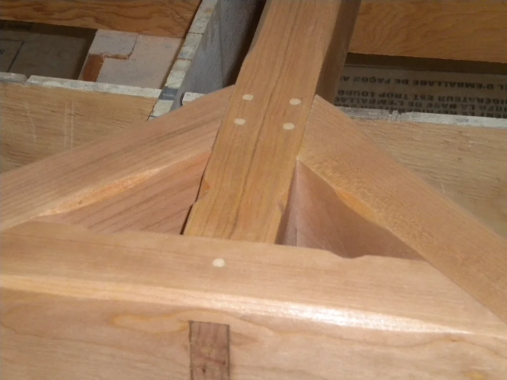 Hay Rake Table - pegged under carriage.JPG