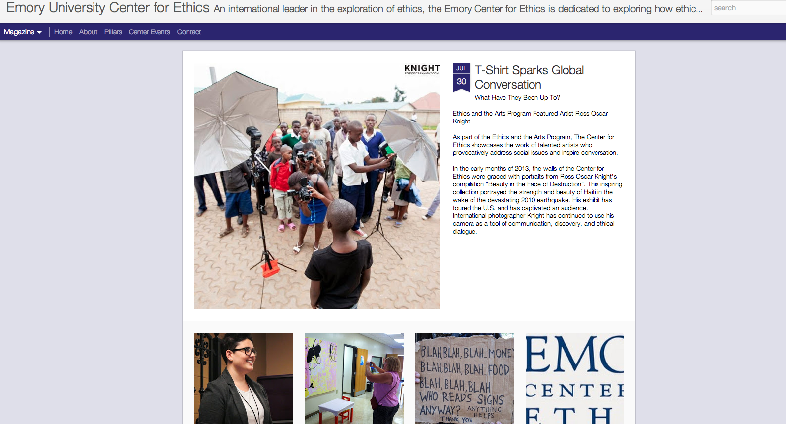 Emory University Center for Ethics reports on the International growth of BEAUTIFUL IN EVERY SHADE with KNIGHT's influence