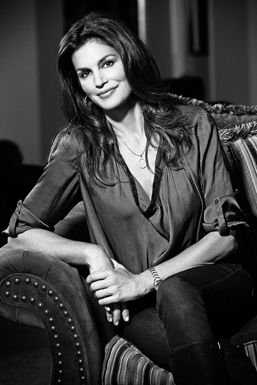 portrait of Cindy Crawford shot for Styleline Magazine