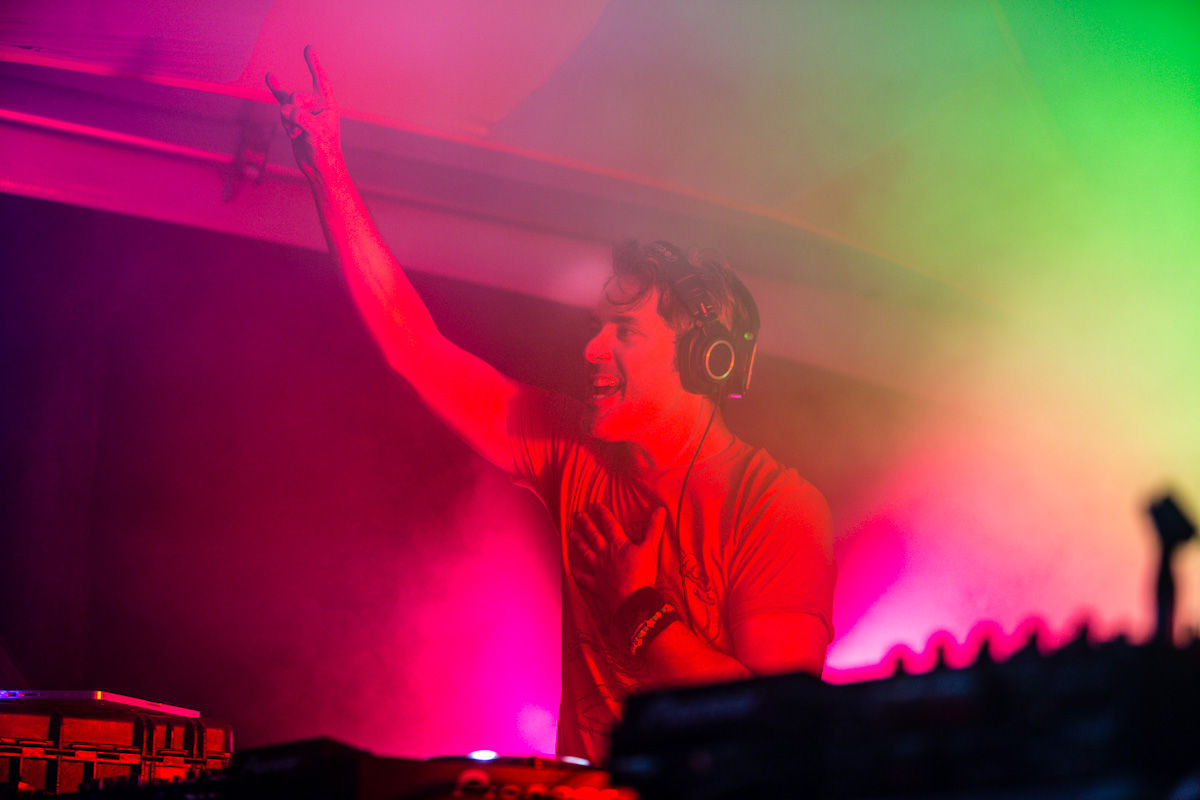 DJ Motion Potion performing a late night set at the Silent Disco in Sherwood Forest.