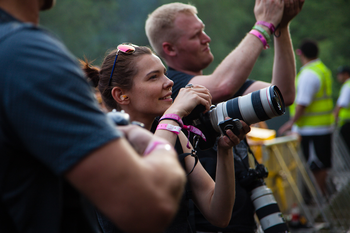 Victoria shooting in the pit during a musical performance at the 5th Annual Electric Forest Festival.