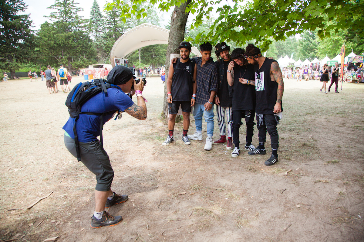 Christian shooting a portrait with Melbourne-based indie Rockers Jakubi