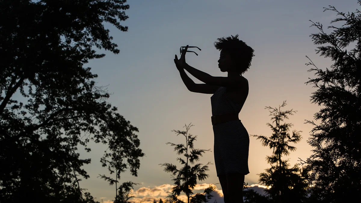 When you have a backlit subject you can take advantage of shapes with a silhouette. Pay attention to the overall shapes and remember that you won't all the detail that your eye can see because the dynamic range of a camera is much less than the human eye.