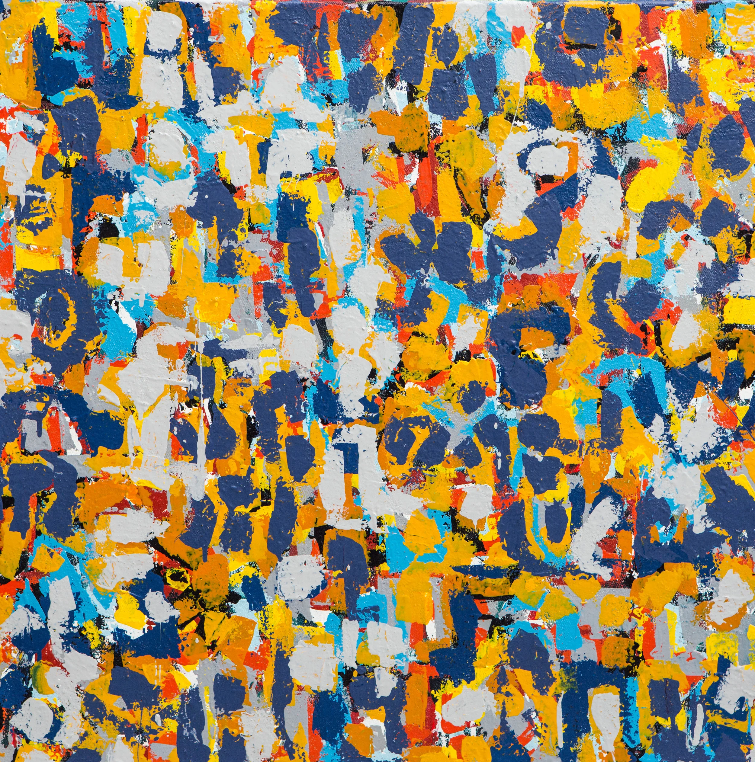 Don't put big secrets in small paintings. 30 x 30 in. 76 x 76 cm oil and oil stick on canvas 2015