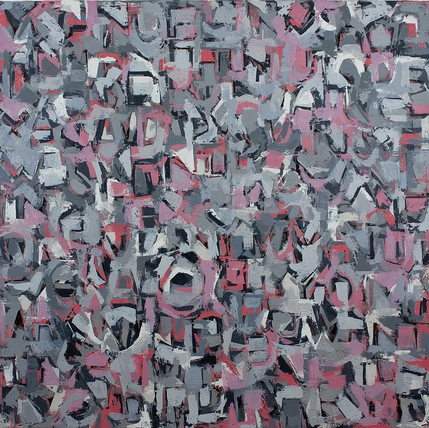 I'll tell you a secret. Something they don't teach you. The gods envy us. They envy us because we're mortal, because any moment might be our last. Everything is more beautiful because we're doomed. You will never be lovelier than you are now. We will never be here again. 44 x 44 in. 112 x 112 cm oil and oil stick on canvas 2016