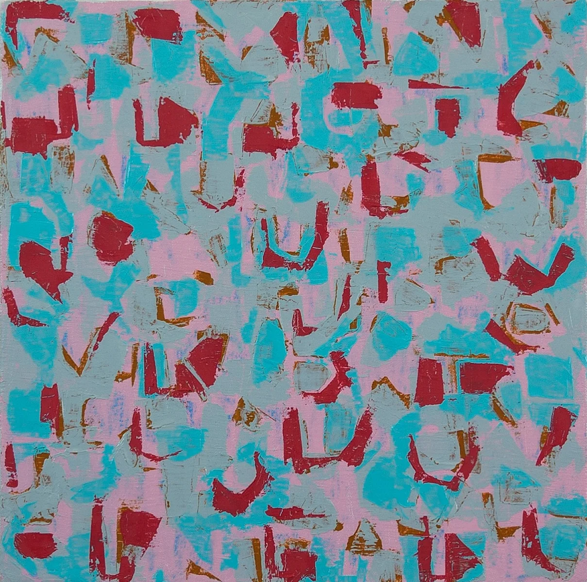  Yeah. But what's the point of a secret if you can't tell someone?  16 x 16 in. 41 x 41 cm  oil and oil stick on canvas  2016 