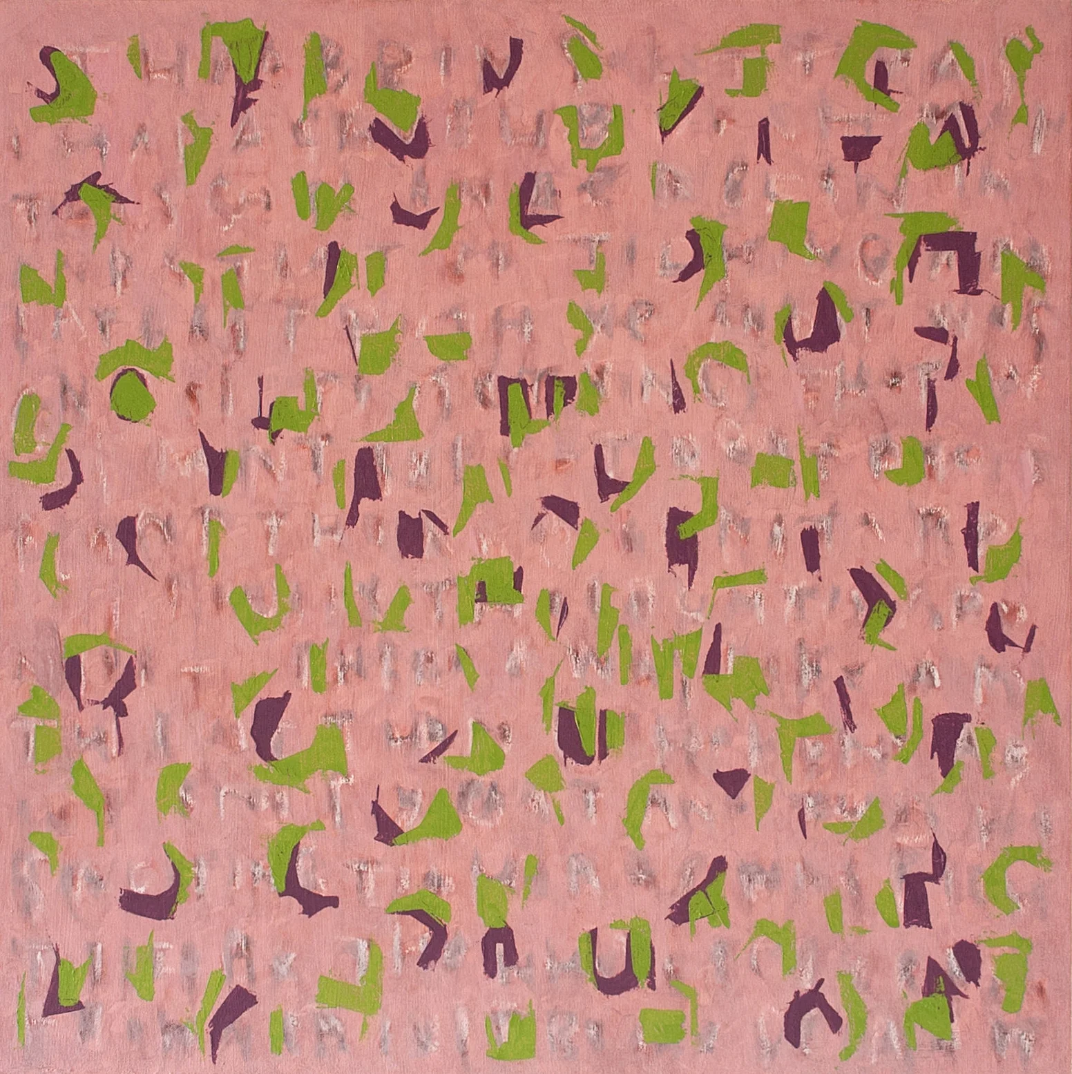 I'm a non-combatant and you're in something so secret you have to sleep with a cat so you won't talk. 20 x 20 in. 51 x 51 cm oil and oil stick on canvas 2017
