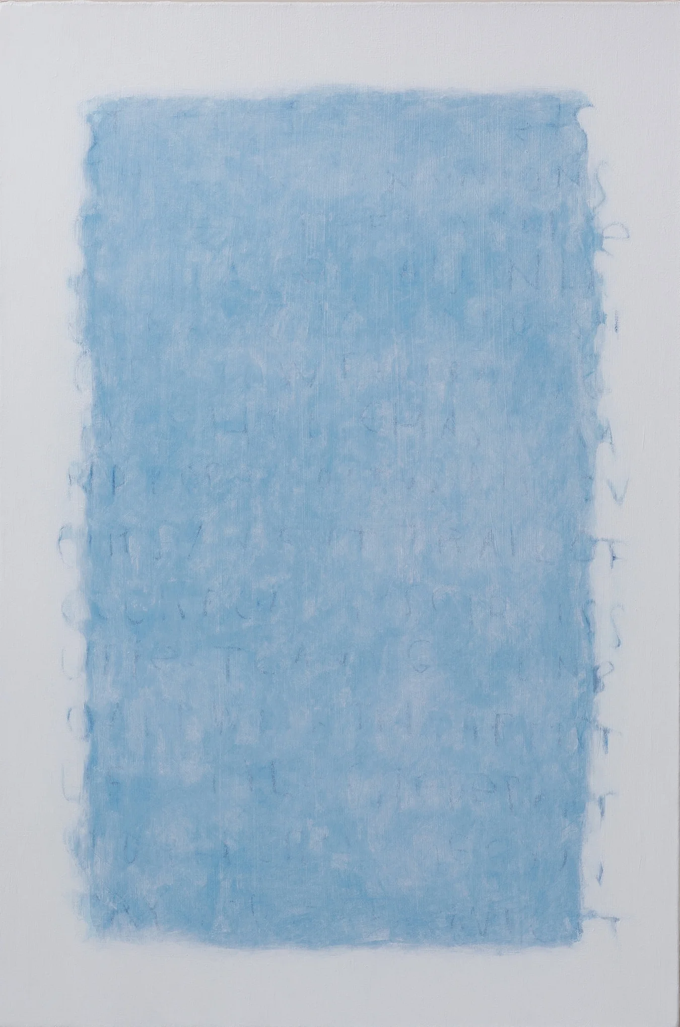 The inscriptions were like secrets from which a letter has fallen off. oil and oil stick on canvas 24 x 36 in. 61 x 91 cm 2018
