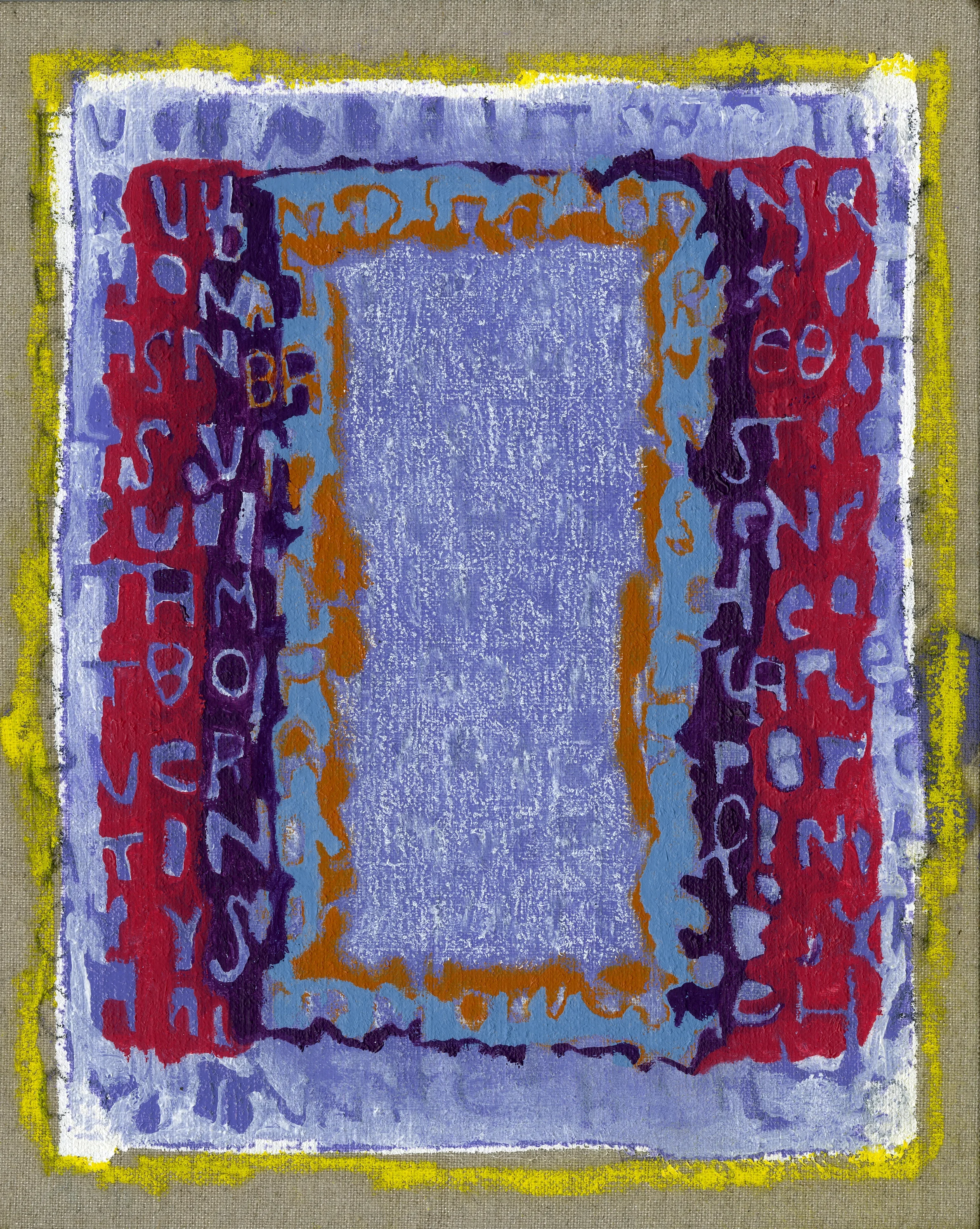 He is the secret glue. Oil, oil stick, colored pencil, and graphite on linen over panel 8 x 10 in. 20 x 25 cm 2018