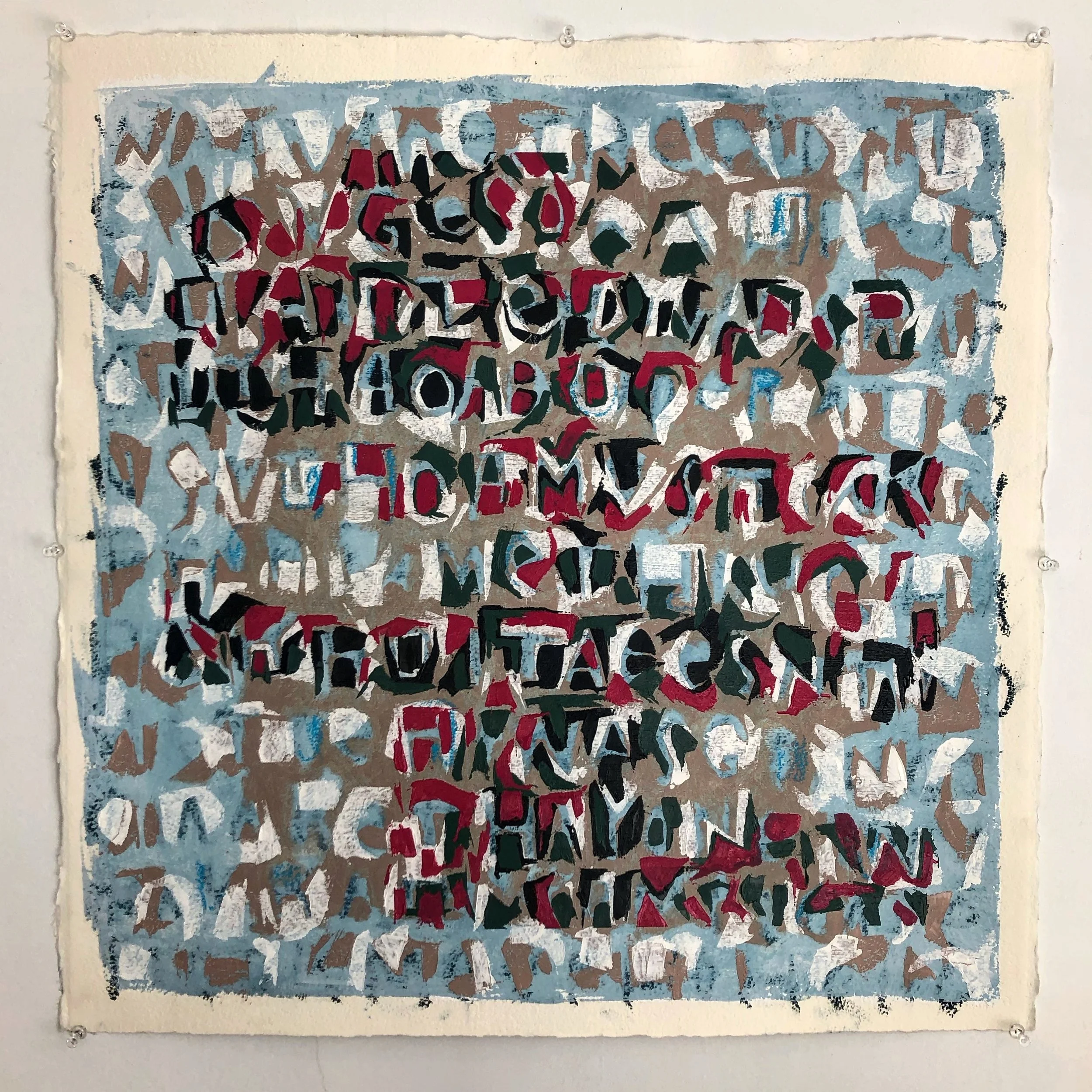  Bohemian Grove (SECRECY RULES v.vii)    23 x 22 in. 58 x 56 cm  oil and oil stick on arches paper    2019 