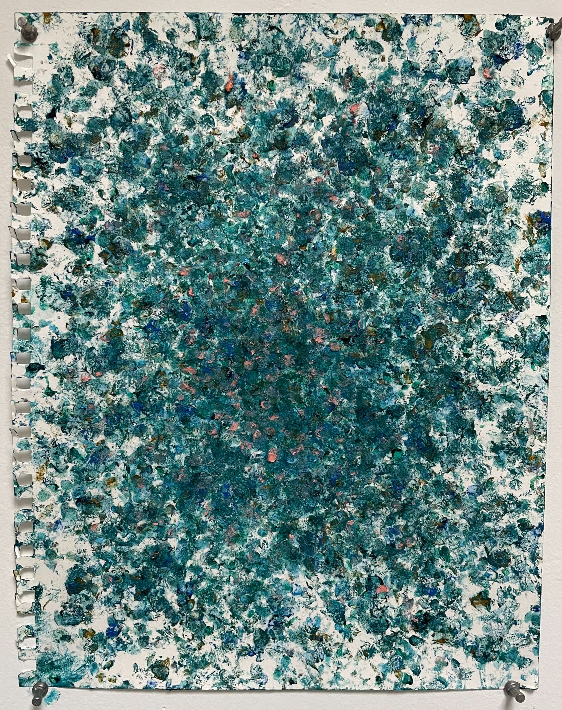 Sadness can't stick if you don't sit still. Oil pastel on Arches oil paper. 14 x 11 in. 36 x 28 cm. 2023.