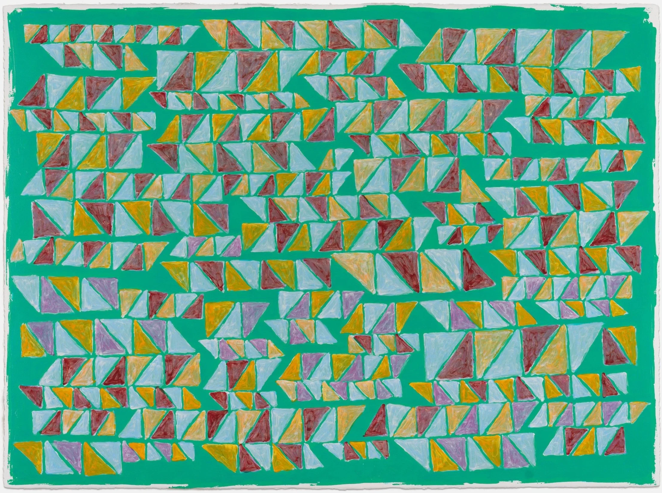 game vs. play, (green).    Oil on Arches oil paper.   22.5 x 30 in. 56 x 76 cm.  2024.  