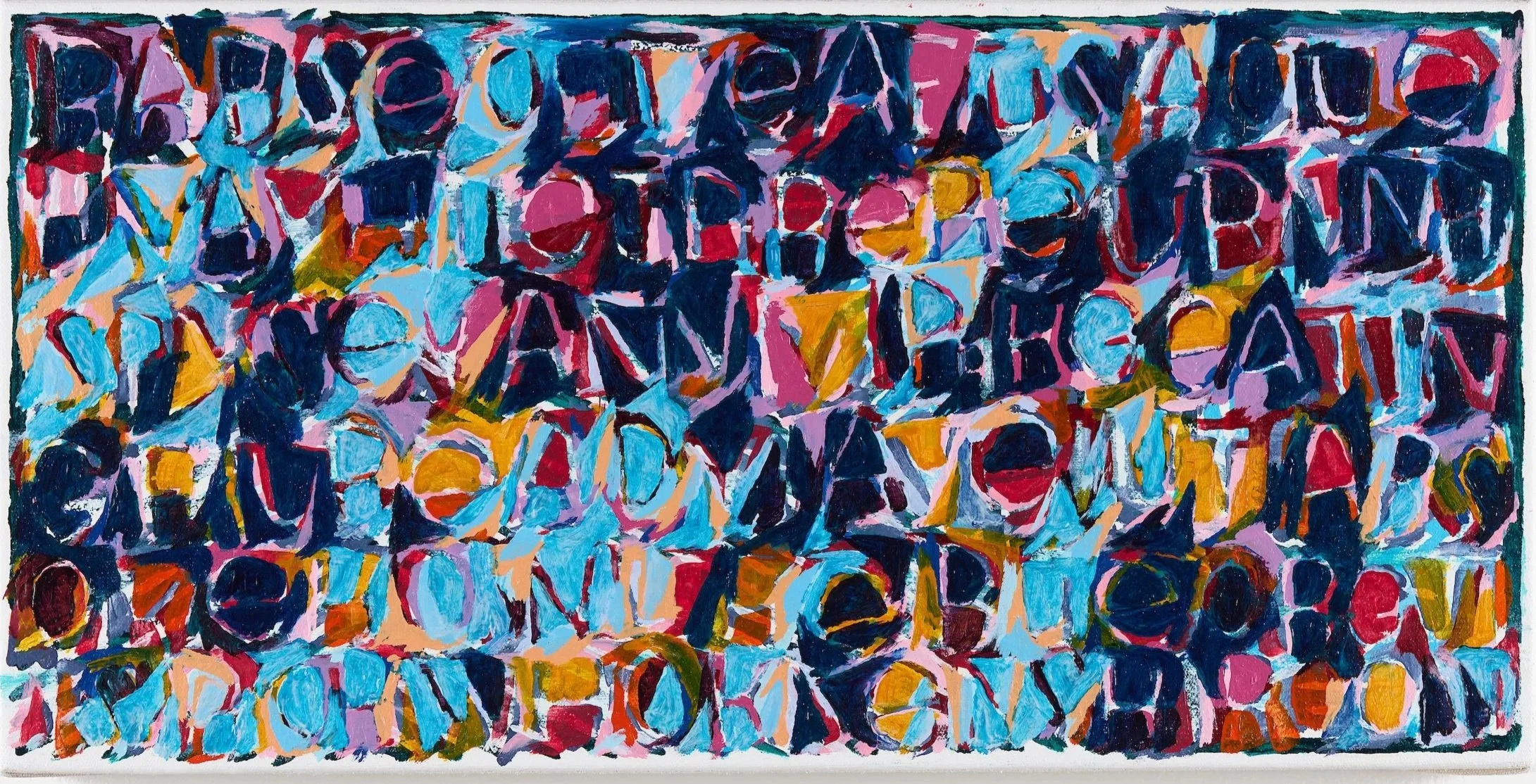 They wondered what the secret was of being different in a way that attracted people, as opposed to their own way. Oil and oil pastel on canvas. 12 x 24 in. 30 x 61 cm. 2025.
