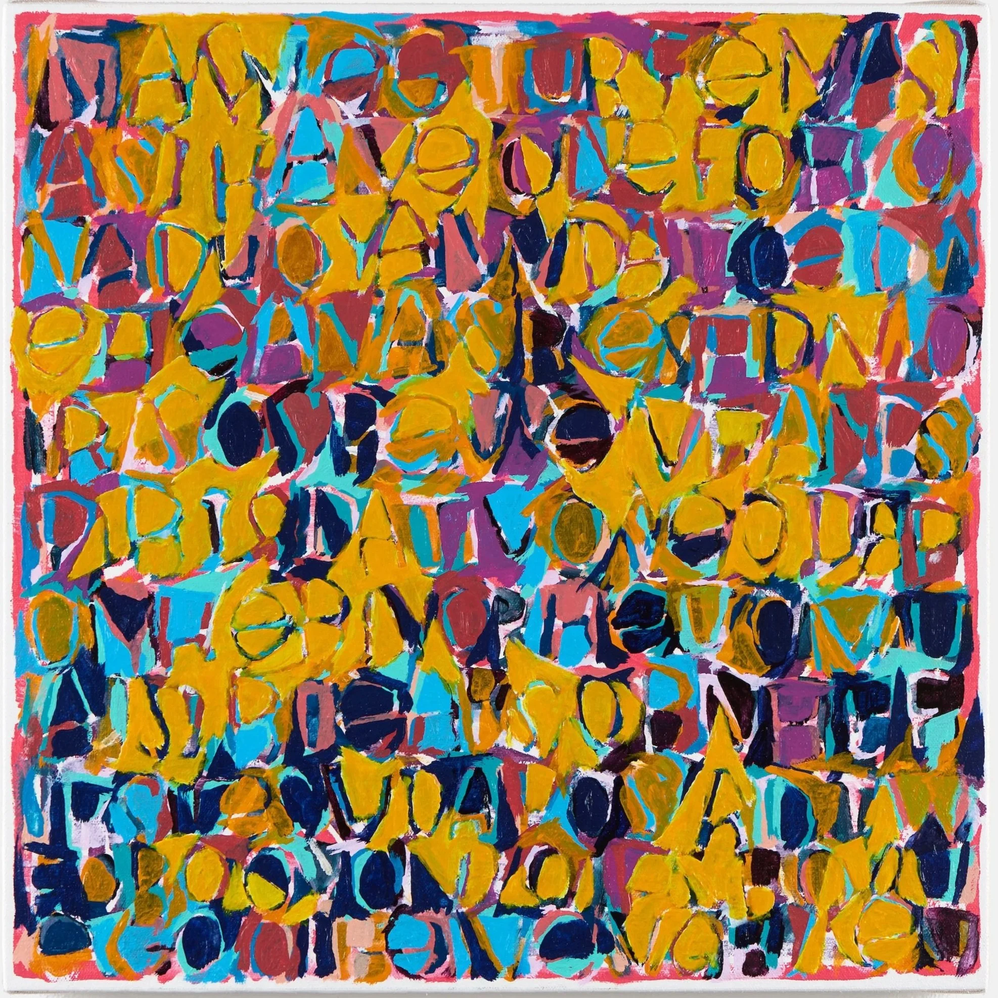 Don’t you love people that are like a weird little secret door? Oil and oil pastel on canvas. 18 1/4 x 18 1/4 in. 46 x 46 cm. 2025.