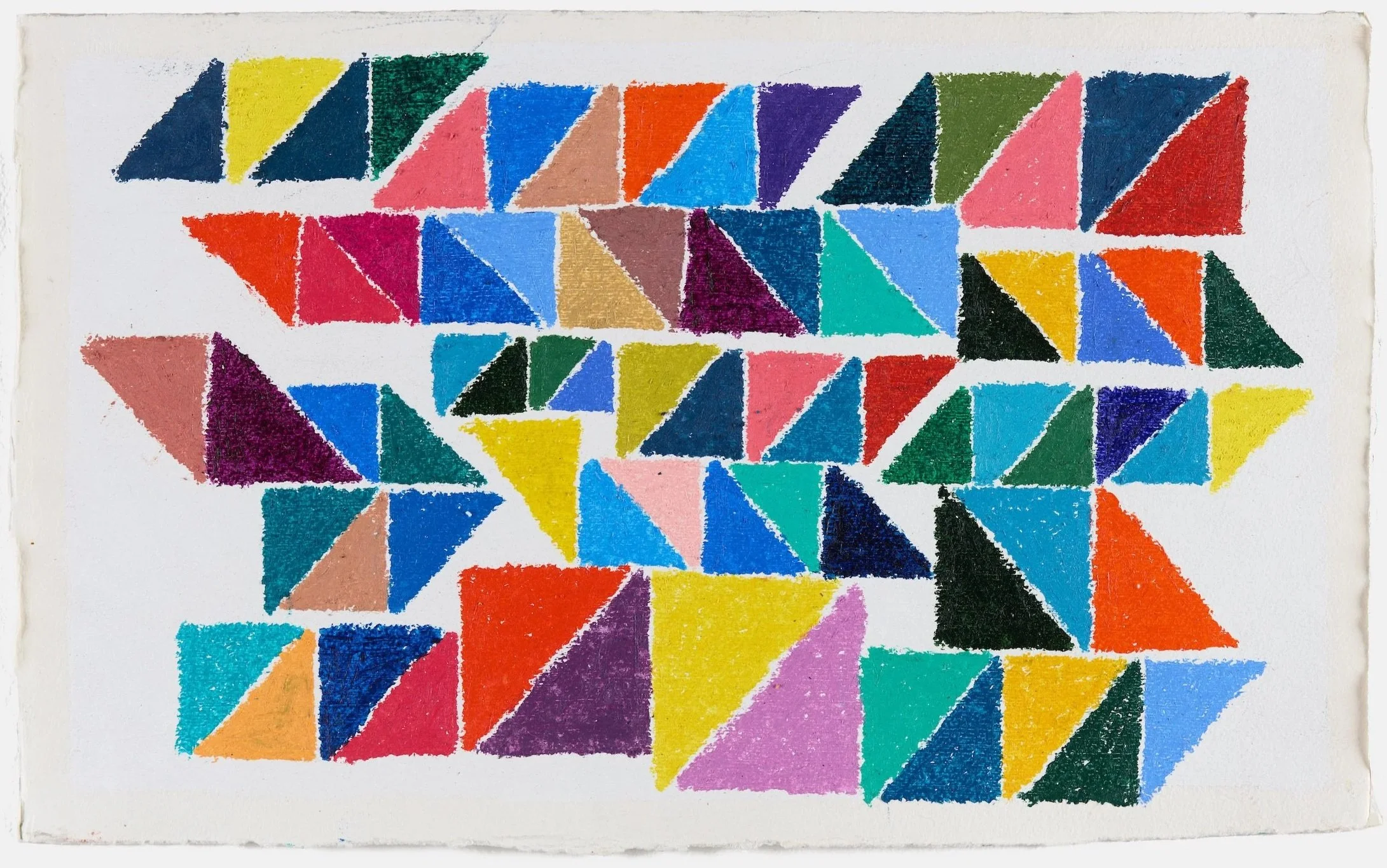  Game vs. Play, January 2025.    Oil pastel on Arches 400lb cold press paper.   13.5 x 22.5 in 34 x 57 cm.  2025.  