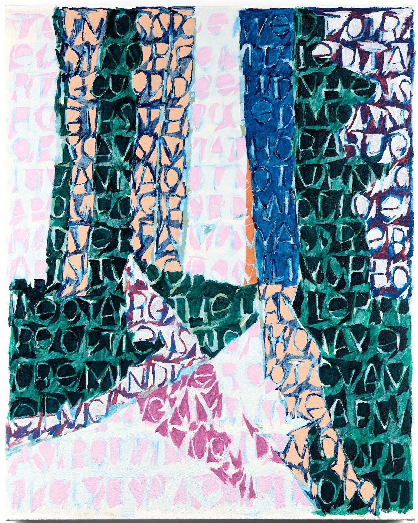  The sense of a secret awaiting revelation had grown in her.   Oil and oil pastel on canvas.   34 x 27 in. 86 x 69 cm.  2025.  