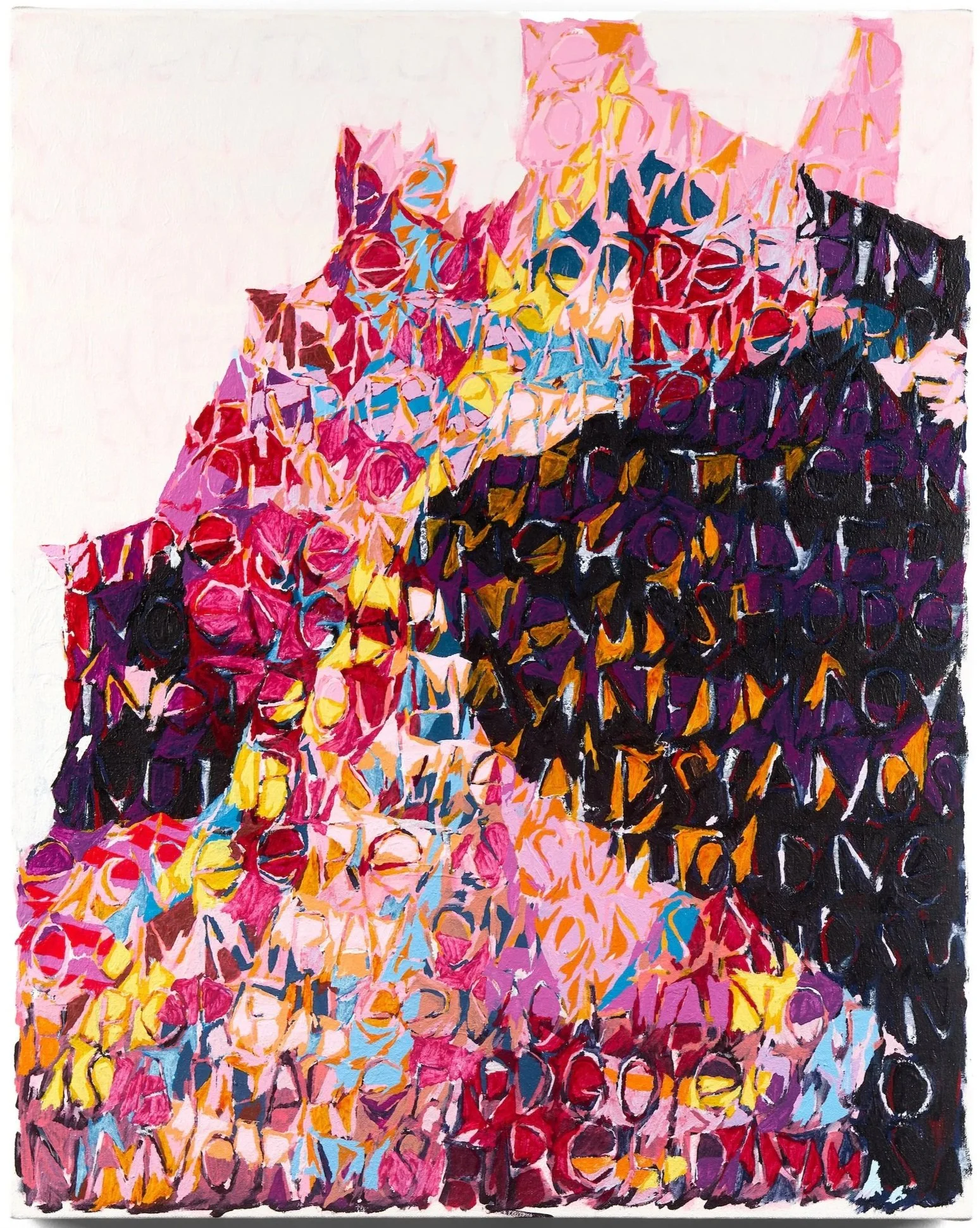  ﻿﻿There are a lot of emotions that get kept secret, but were so evident.    Oil and oil pastel on canvas.  34 x 27 in. 86 x 69 cm.  2025.  