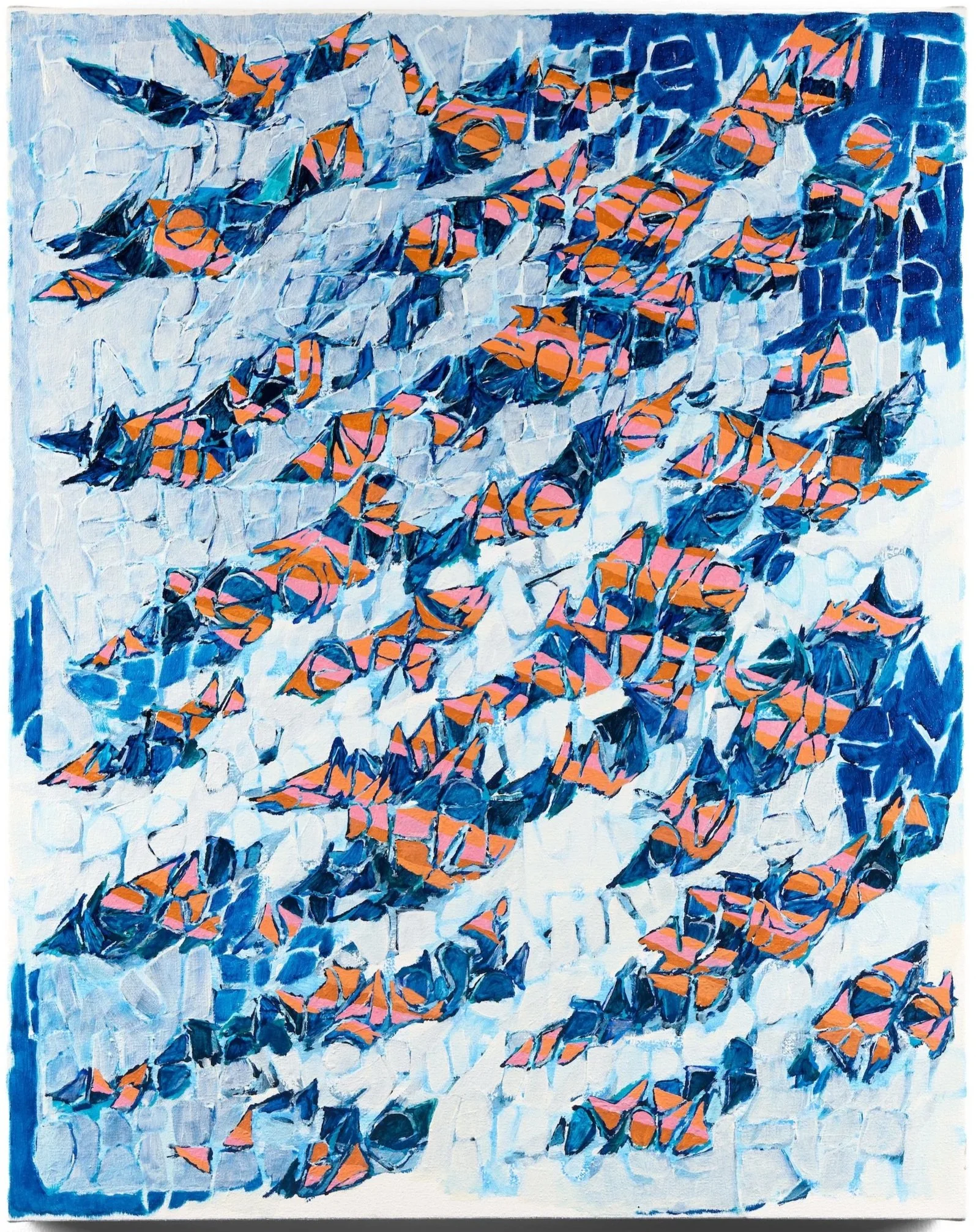  It was enough to share a secret with her, to be her partner in crime.  Oil and oil pastel on canvas.  34 x 27 in. 86 x 69 cm.     2025.  