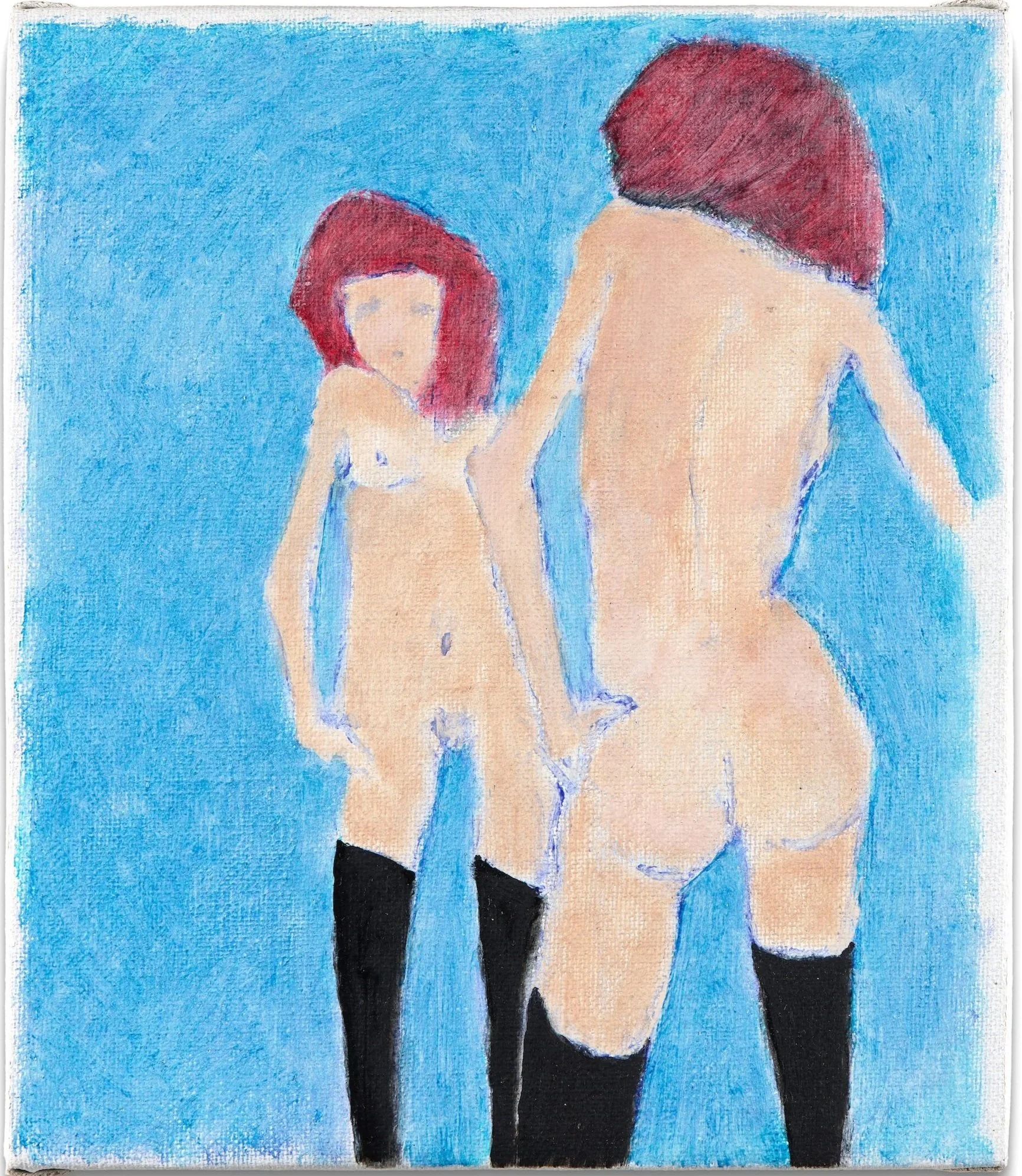  I see you.  Oil on prepared linen over panel.   11 5/8 x 10 1/4 30 x 26 cm.    2025.  